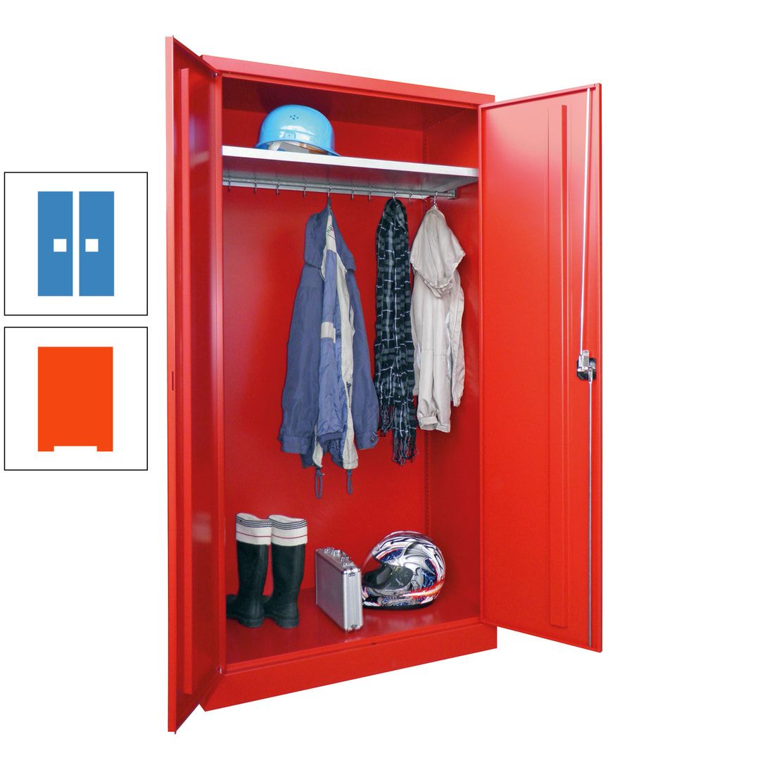 Garderobenschrank - 1.950x1.000x500 mm (HxBxT) - Hutboden, pulverbeschichtet - anthrazitgrau