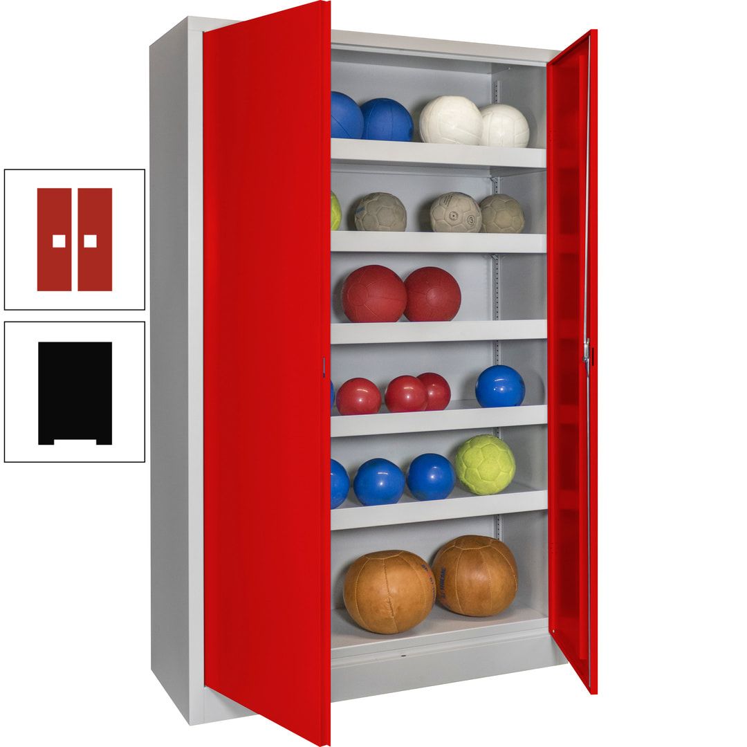 Ballschrank - Vollblechtüren - 5 Böden - 1.950x1.200x500 mm (HxBxT) - anthrazitgrau