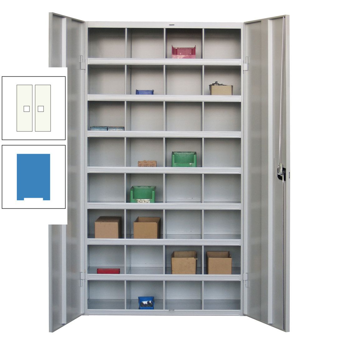Fächerschrank - Sortierstation - Büroschrank - 32 Fächer - 1.800 x 1.000 x 530 mm (HxBxT) - Materialschrank - anthrazitgrau