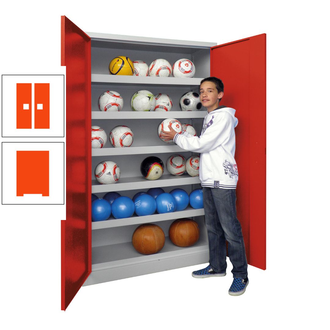 Ballschrank - Vollblechtüren - 5 Böden - 1.950x1.500x500 mm (HxBxT) - anthrazitgrau