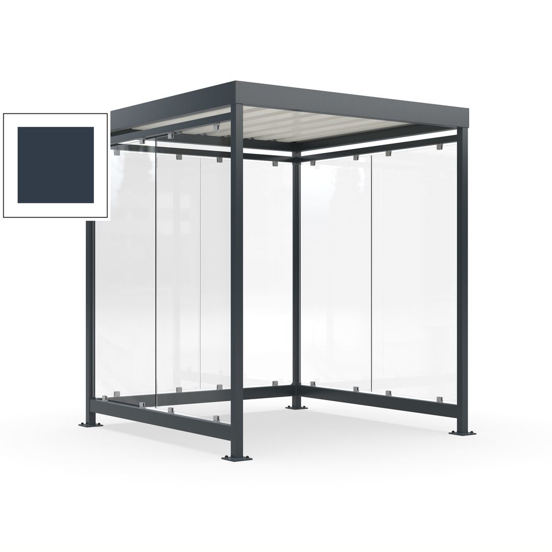 Raucherunterstand, Bushaltestelle, 6-7 Personen, 6 Wände, 2.510 x 2.165 x 2.165 mm (HxBxT), Achatgrau