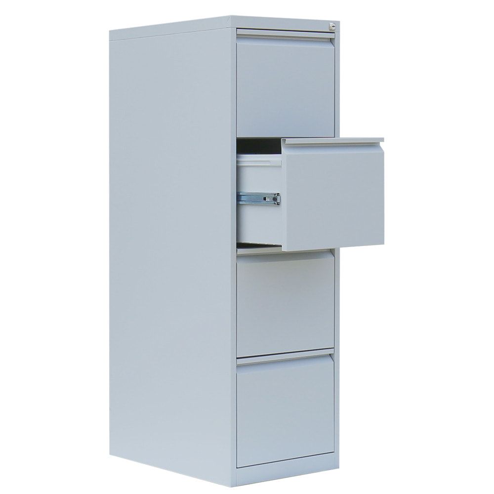 Hängeregistraturschrank, Hängeregisterschrank, 4 Schubladen, 1-bahnig, DIN A4, 1.320 x 400 x 620 mm (HxBxT), Korpus- und Schubladenfarbe wählbar
