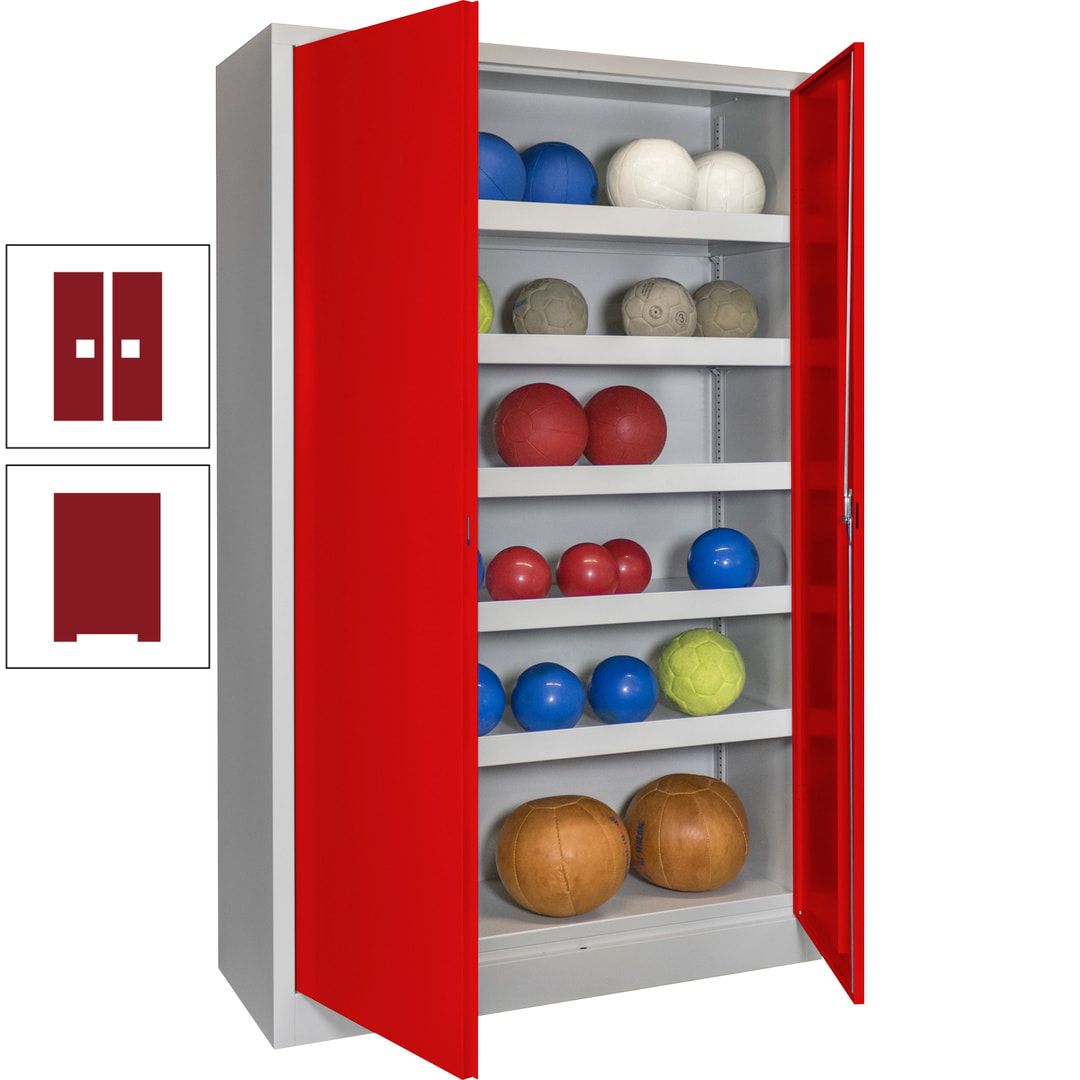 Ballschrank - Vollblechtüren - 5 Böden - 1.950x1.200x500 mm (HxBxT) - anthrazitgrau
