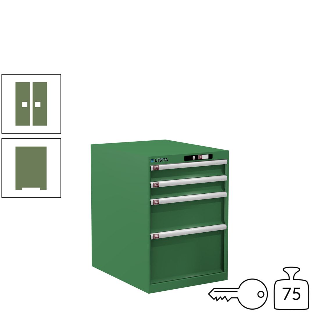 Lista Schubladenschrank - 14.371.010 - 800x564x725 mm (HxBxT) - 4 Schubladen - 75 kg - Key Lock - lichtblau (RAL 5012)