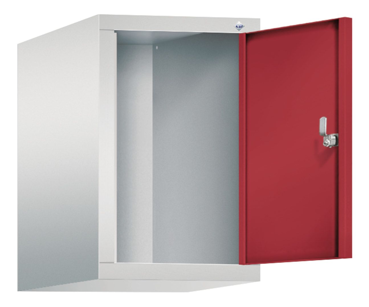 Aufsatzschrank für Spinde, Schließfachschränke und Stahlschränke, 1 Abteil, Korpus anthrazitgrau, Türe anthrazitgrau, 500 x 320 x 500 mm (HxBxT)