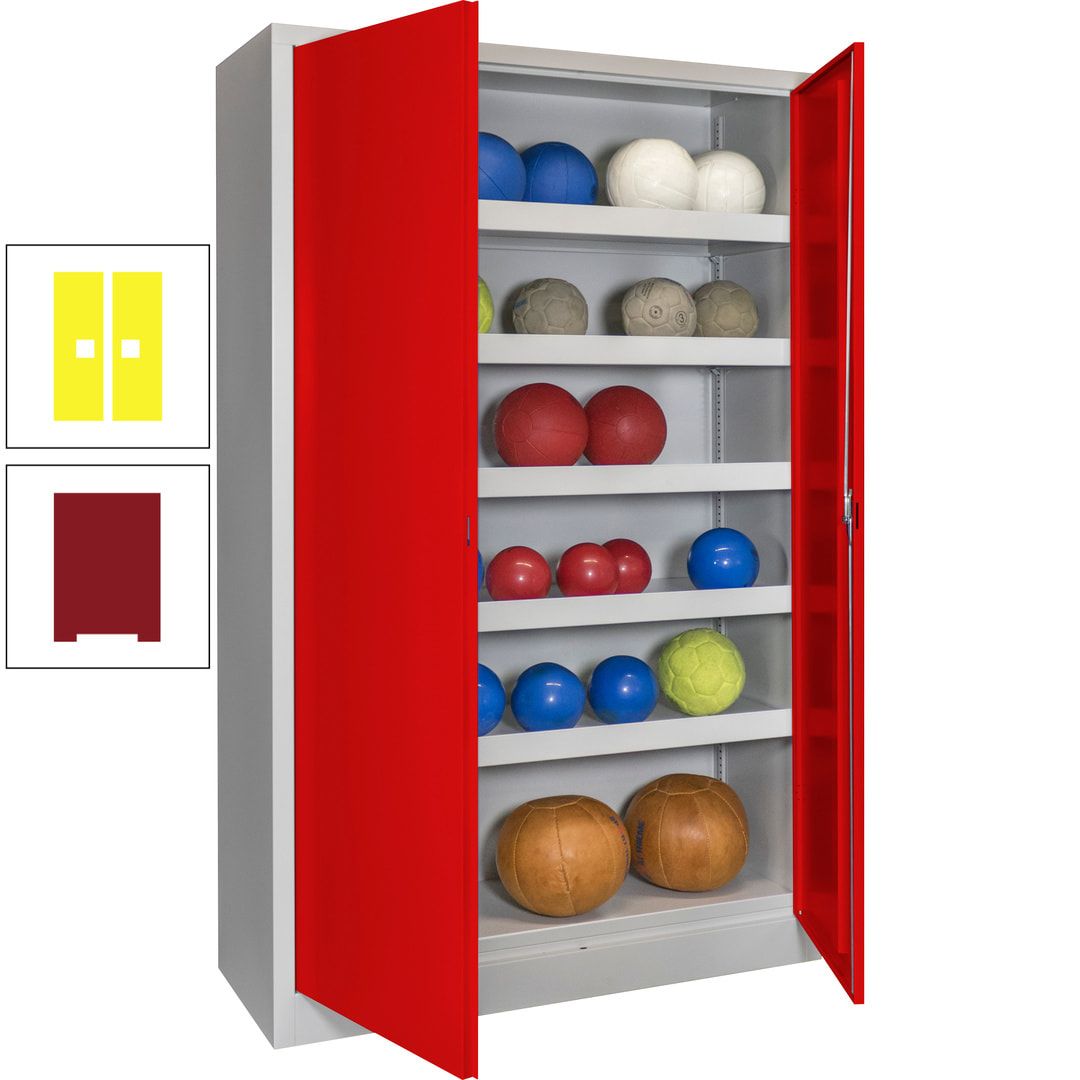 Ballschrank - Vollblechtüren - 5 Böden - 1.950x1.200x500 mm (HxBxT) - anthrazitgrau