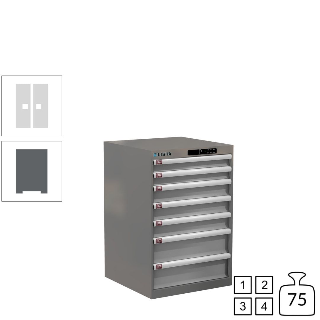 Lista Schubladenschrank - 14.252.010 - 850x564x572 mm (HxBxT) - 7 Schubladen - 75 kg - Key Lock - lichtblau (RAL 5012)