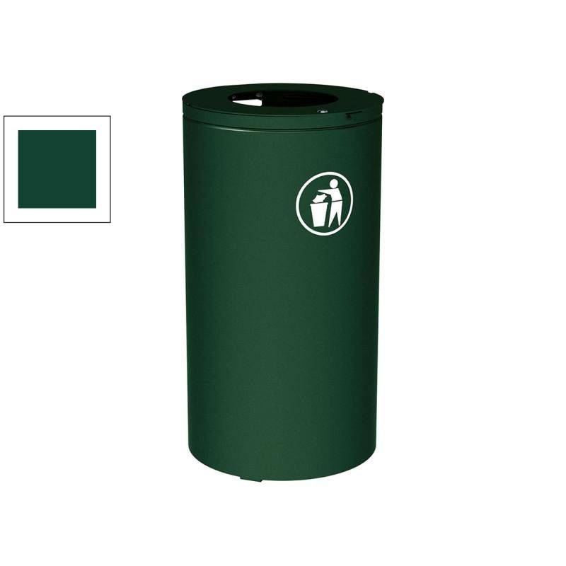 Abfalleimer mit Inneneimer - 80 Liter - 450 x 845 mm (DxH) - mit Verankerungsstäben - Farbe enzianblau