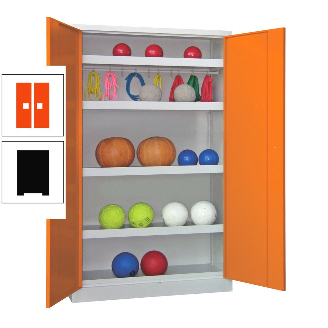 Ballschrank - Vollblechtüren - 4 Böden - 1 Hakenleiste - 1.950x1.200x500 mm (HxBxT) - anthrazitgrau