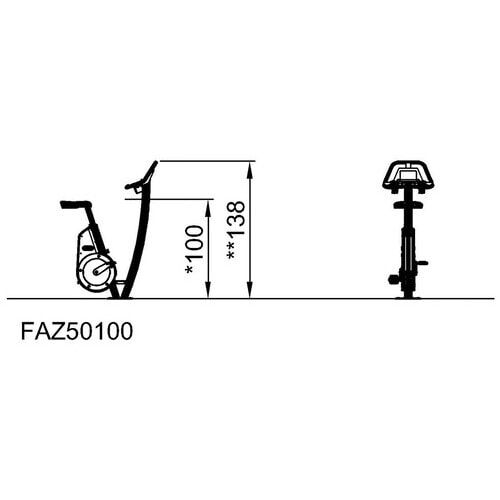 City Bike, Cardiobike, interaktiv, verstellbar auf 13 Sitzhöhen, Elektromotor, Edelstahlkurbel, Q-Faktor 175 mm, 1.380 x 510 x 970 mm (HxBxT), Grau