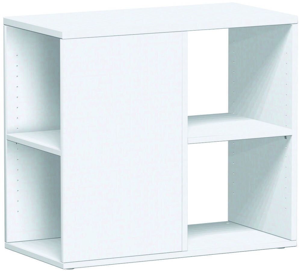 Anstellregal in Schreibtischhöhe, 2 Fächer, 2 Ordnerhöhen, Stellfüße, nivellierbar, 720 x 400 x 800 mm (HxBxT), 37 kg, Dekor Nussbaum