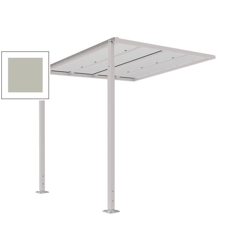 Erweiterung für Fahrradüberdachung, Unterstand, 6 Plätze, feuerverzinkt, 2.880 x 2.500 x 2.434 mm (HxBxT), enzianblau (RAL 5010)