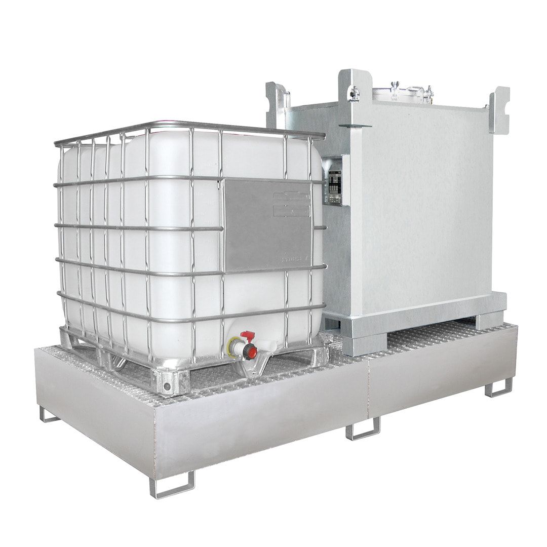 Edelstahl-Auffangwanne - 1.000 l Volumen - 435 x 2.650 x 1.300 mm (HxBxT)