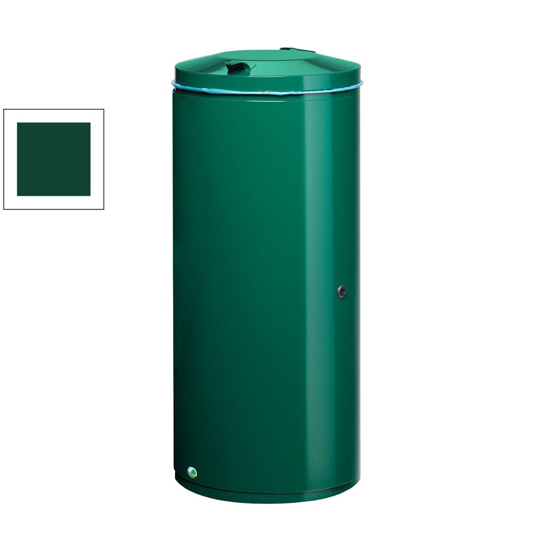 Abfalleimer - Volumen 120 l - Tür mit Schloss - 980 x 440 x 500 mm (HxBxT) - deep-brown