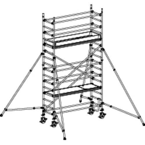 Fahrgerüst mit Auslegern - fahrbar - 2.640 x 2.450 x 800 mm (HxBxT) - Hymer