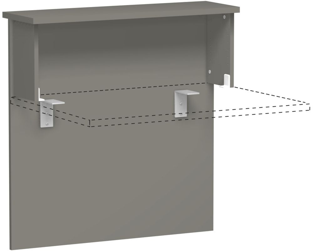 Anbau Thekenelement, Anbaumodul, 25 mm Dreischicht-Feinspan, 1.025 x 1.000 x 300 mm (HxBxT), Dekor Ahorn