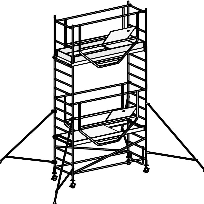 Fahrgerüst mit Ausleger - 2.490 x 1.580 x 720 mm (HxBxT) - Fahrbar - Hymer