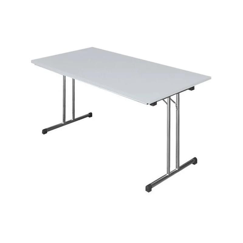 Klapptisch, T-Fuß, 750 x 1.200 x 800 mm (HxBxT), Gestell verchromt, Platte Ahorn, melaminbeschichtet, Nivelliergleiter, Sicherheitsarretierung