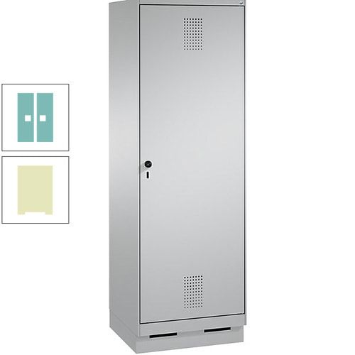 Doppel-Spind, Garderobenschrank, 1 Tür für 2 Abteile a 300 mm, Korpus anthrazitgrau, Türen anthrazitgrau, 1.800 x 600 x 500 mm (HxBxT)