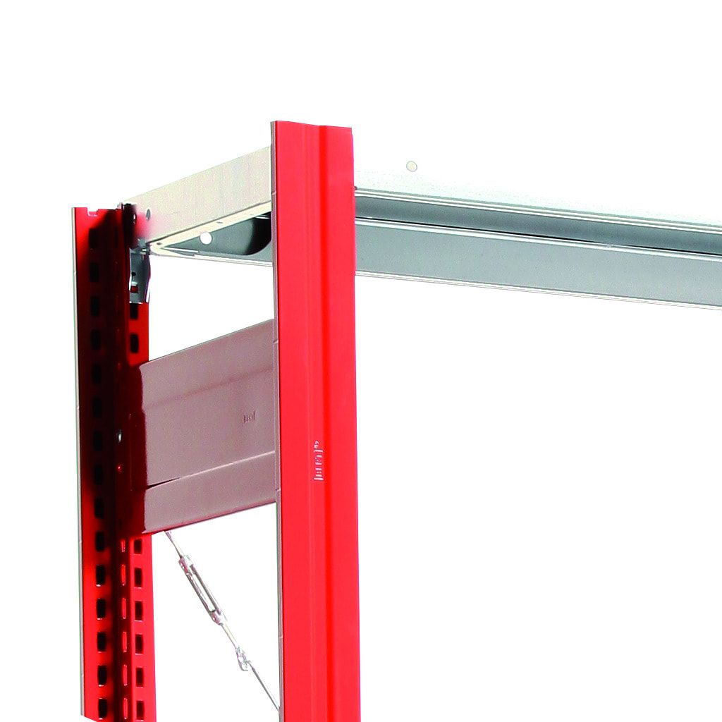 Fachbodenregal mit Tiefenriegel - 350 kg - 2.500 x 875 x 526 mm (HxBxT) - Anbauregal - 6 Böden - enzianblau - Lagerregal - Steckregal BERT