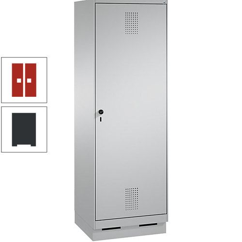 Doppel-Spind, Garderobenschrank, 1 Tür für 2 Abteile a 300 mm, Korpus anthrazitgrau, Türen anthrazitgrau, 1.800 x 600 x 500 mm (HxBxT)