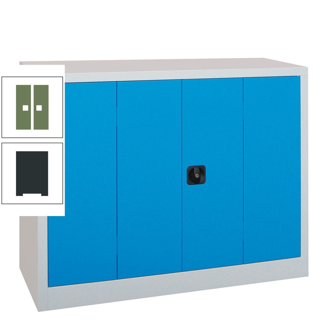 Falttürenschrank - 1.000x1.200x400 mm (HxBxT) - 2 Einlegeböden, gepulvert - Zylinderschloss - anthrazitgrau