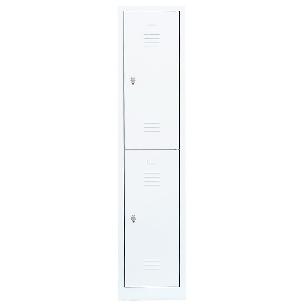 Garderobenschrank, Doppelstockspind, 1 Abteil, 2 Fächer, 1.800 x 415 x 500 mm (HxBxT), Stahl, Drehriegel, Korpus: lichtgrau, Front: anthrazitgrau