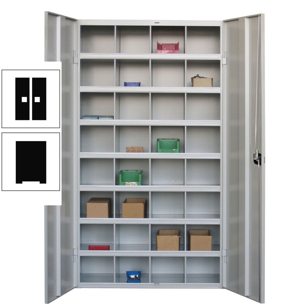 Fächerschrank - Sortierstation - Büroschrank - 32 Fächer - 1.800 x 1.000 x 530 mm (HxBxT) - Materialschrank - anthrazitgrau