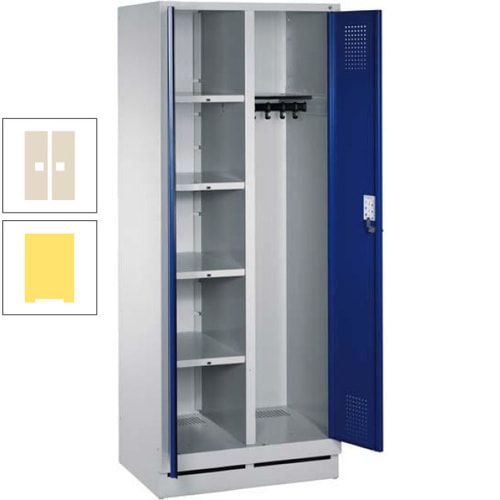 Mehrzweckschrank, Doppeltüren, Füße, 2 Abteile a 300 mm, Korpus anthrazitgrau, Tür anthrazitgrau, 1.800 x 600 x 500 mm (HxBxT)