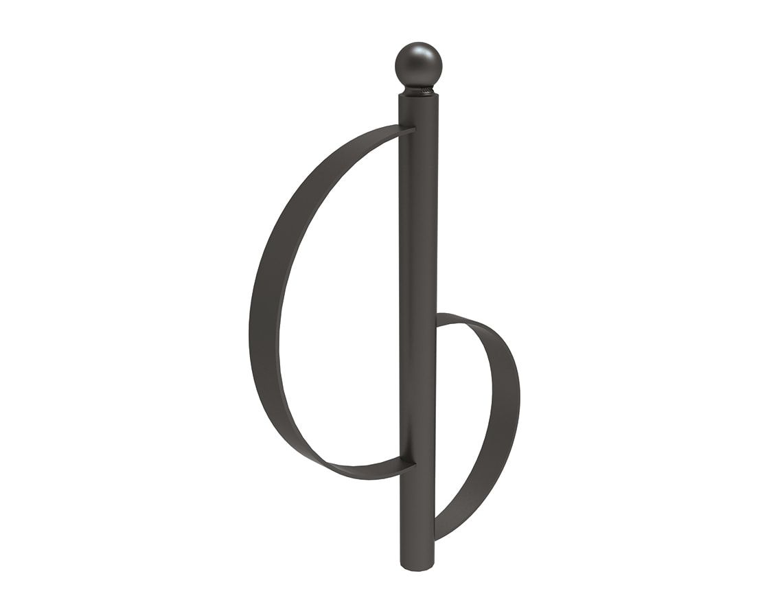 Fahrradbügel - Anlehnbügel - Fahrradständer - Kugelkopf - zum Einbetonieren - 1.000 x 675 mm (HxB) - Farbe enzianblau (RAL 5010)