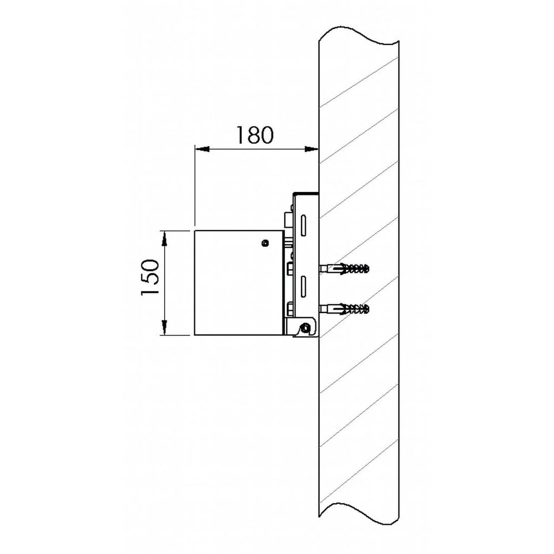 Halbrund-Ascher - 2 l - Wand- o. Pfostenmontage - Aschenbecher - anthrazitgrau