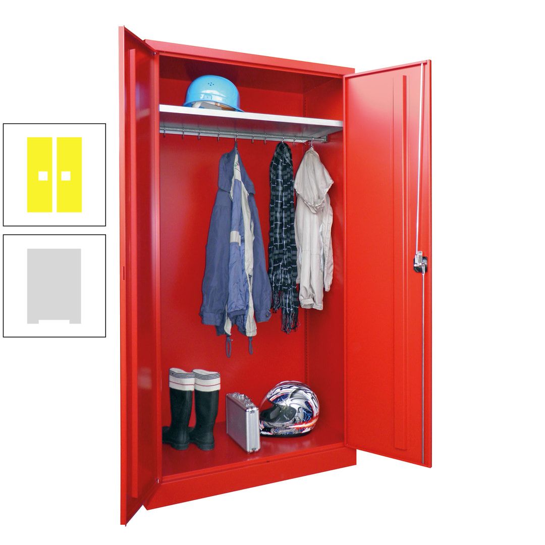 Garderobenschrank - 1.950x1.000x500 mm (HxBxT) - Hutboden, pulverbeschichtet - anthrazitgrau