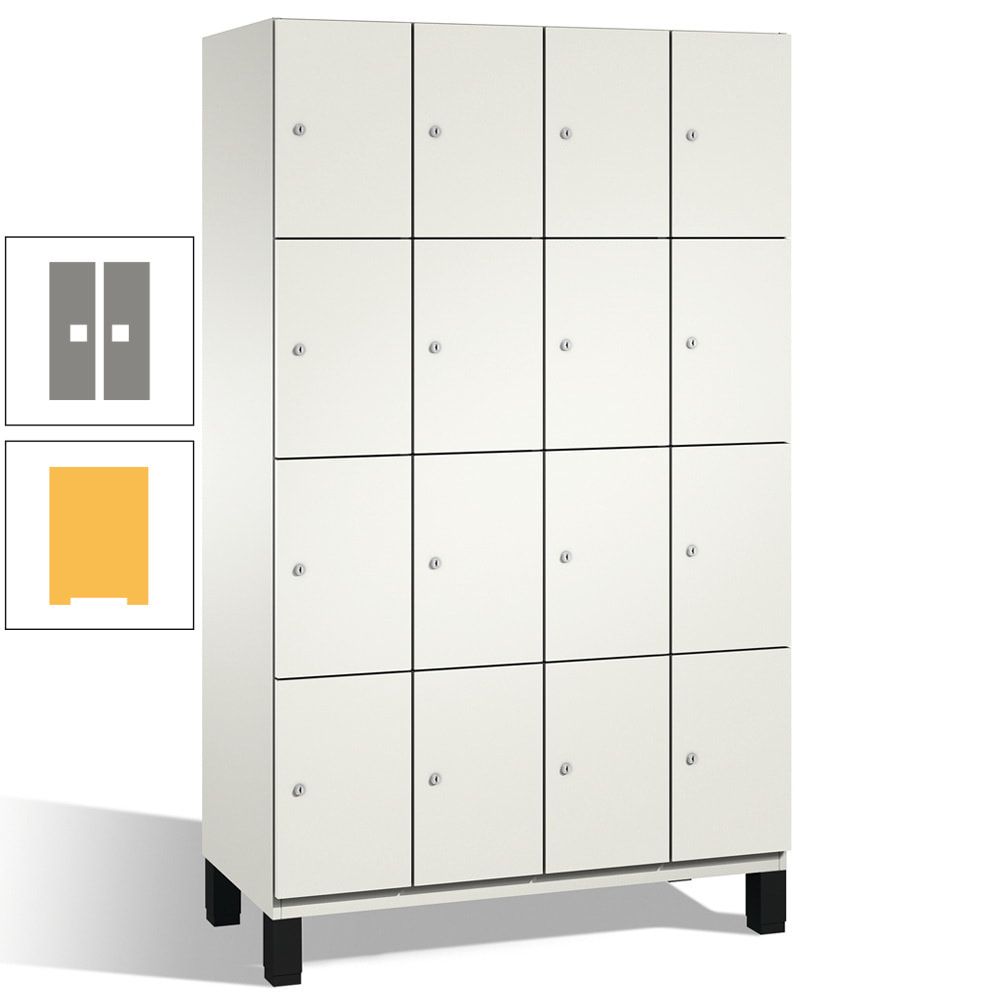 Fächerschrank, Stahlschrank, 16 Fächer, Türöffnungsbegrenzer, mit Füßen, Korpus lichtgrau, Tür anthrazitgrau, 1.980 x 1.200 x 525 mm (HxBxT)