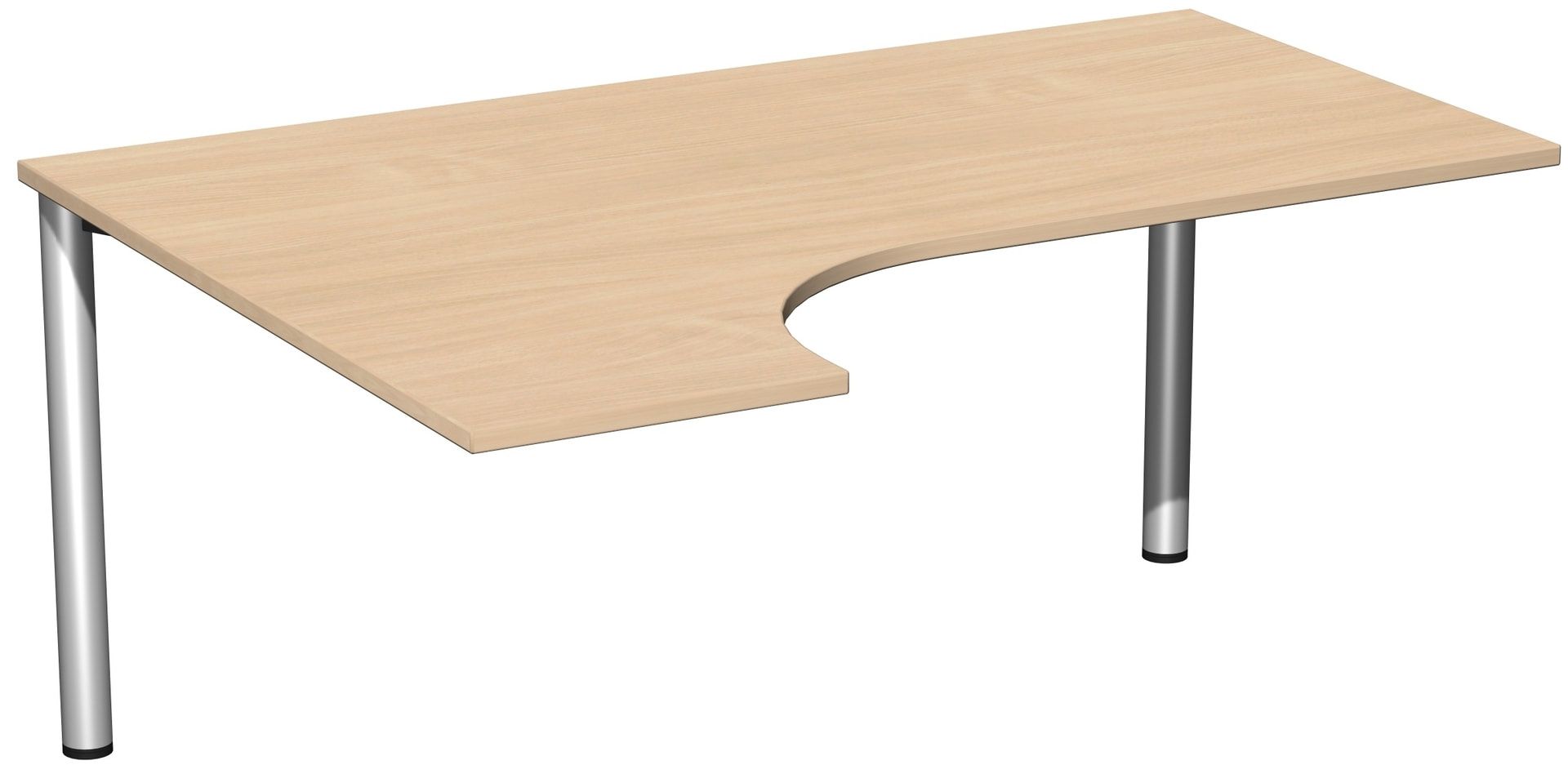 Eckschreibtisch - Ecke links - 4-Fuß Flex - 720 x 1.600 x 1.200 mm (HxBxT) - Gestell anthrazit - Ahorn