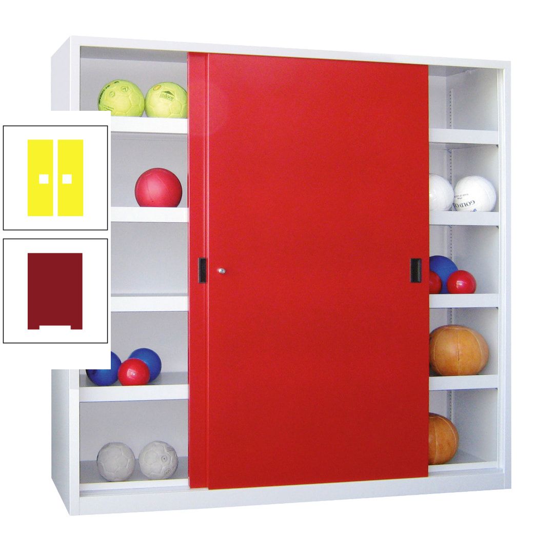 Ballschrank - Schiebetüren - Trennwand - 8 Böden - 1.950x1.500x600 mm (HxBxT) - anthrazitgrau