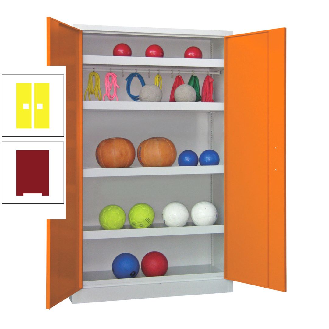 Ballschrank - Vollblechtüren - 4 Böden - 1 Hakenleiste - 1.950x1.200x500 mm (HxBxT) - anthrazitgrau
