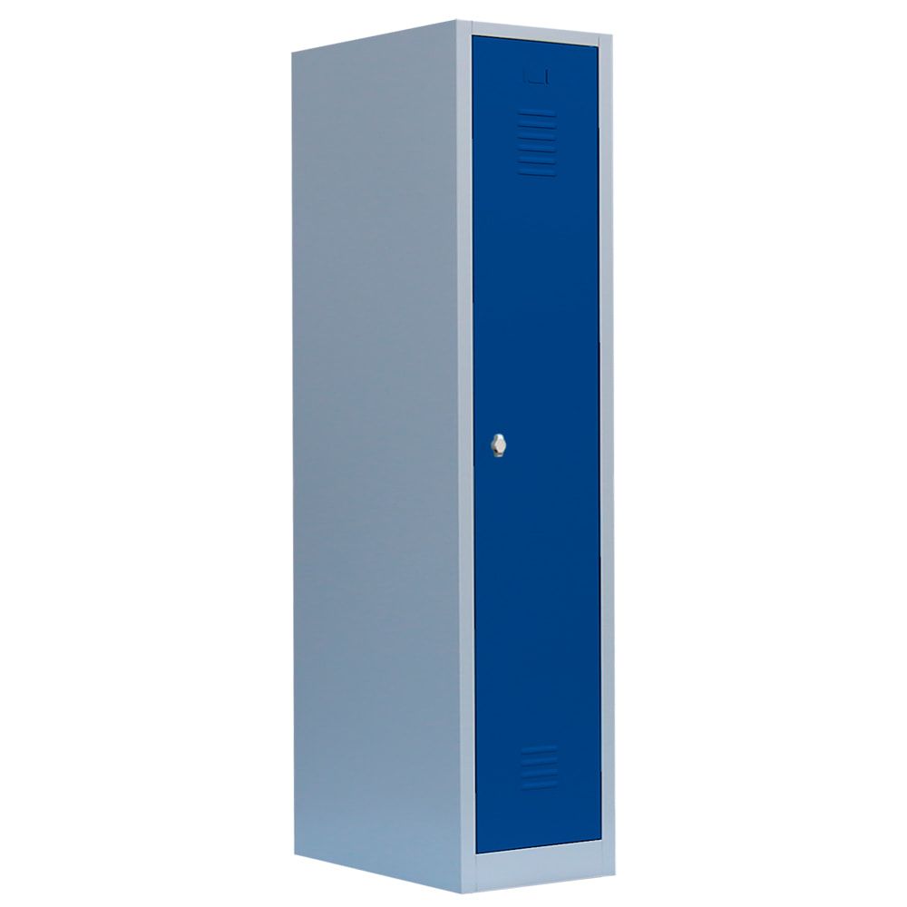 Garderobenschrank, Garderobenspind, 1 Abteil, 1.800 x 415 x 500 mm (HxBxT), Stahl, Korpusfarbe: lichtgrau, Frontfarbe: anthrazitgrau