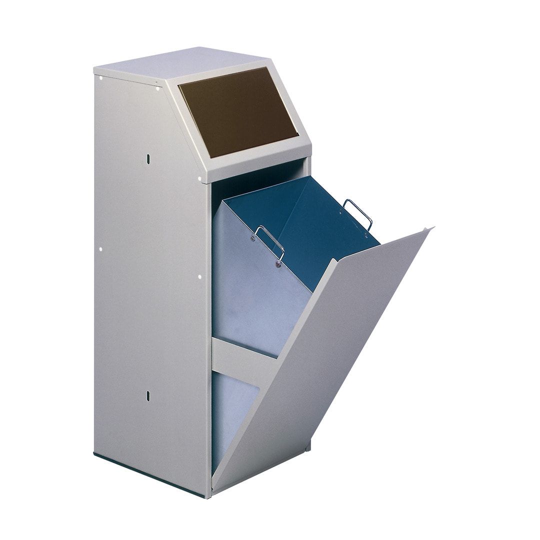Wertstoffsammelgerät - fahrbar - 39 l - 800 x 400 x 400 mm (H x B x T) - Korpus kieselgrau - Einwurfklappe anthrazit - Abfallbehälter