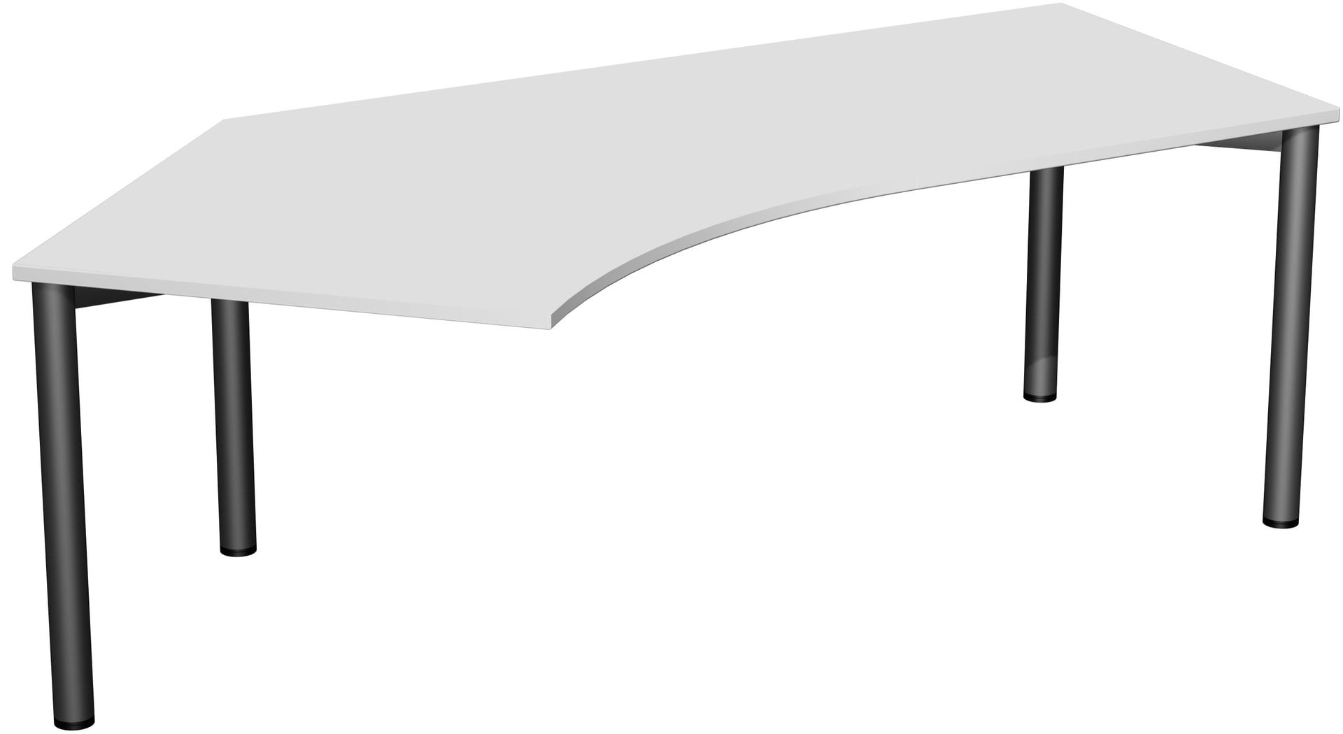 Winkel-Schreibtisch - Winkel links - 4-Fuß Flex - 720 x 2.166 x 1.130 mm (HxBxT) - Gestell anthrazit - Ahorn