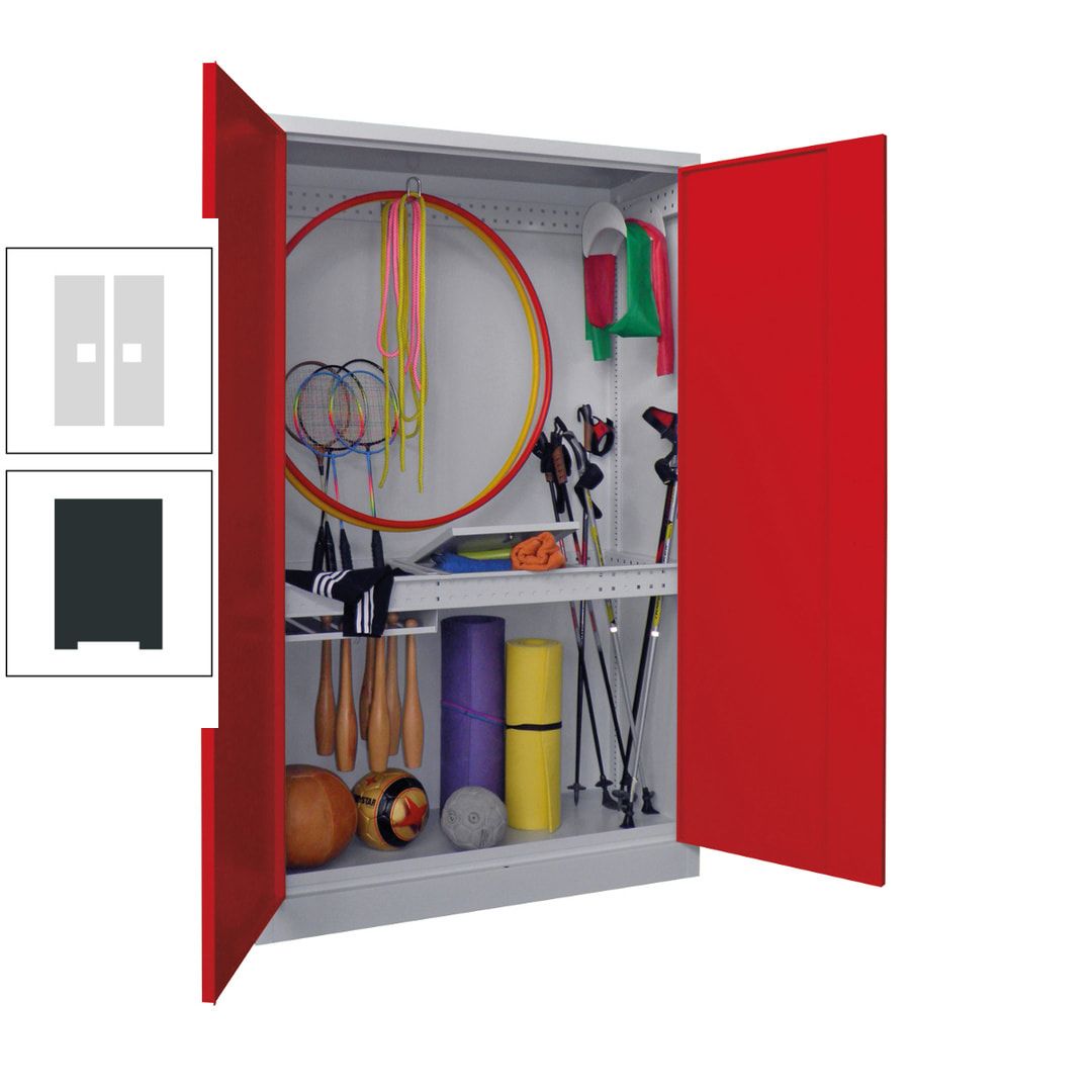 Sportschrank - Vollblechtüren - 1.950x1.200x500 mm (HxBxT) - anthrazitgrau