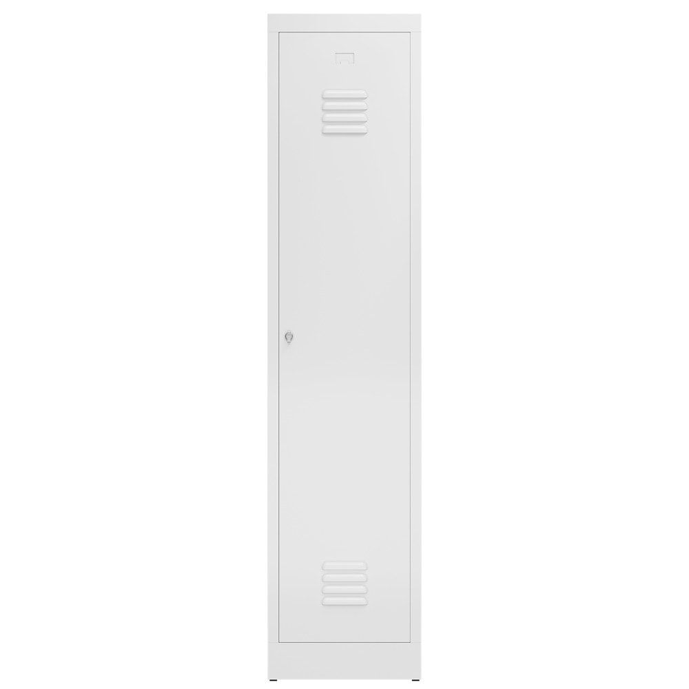 Garderobenschrank, Garderobenspind, 1 Abteil, Abteiltrennwand, 1.800 x 415 x 500 mm (HxBxT), Stahl, Drehriegel, Korpus: lichtgrau, Front: anthrazit