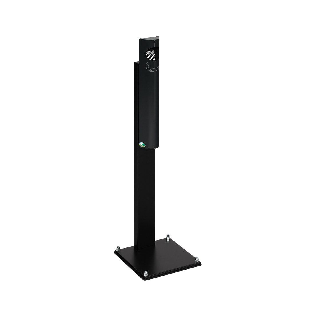 Standaschenbecher, Standascher, 3,5 l Volumen, Standascher, 1.250 x 310 x 310 mm (HxBxT), Ascher, Turmaschenbecher, Stehascher, Edelstahl