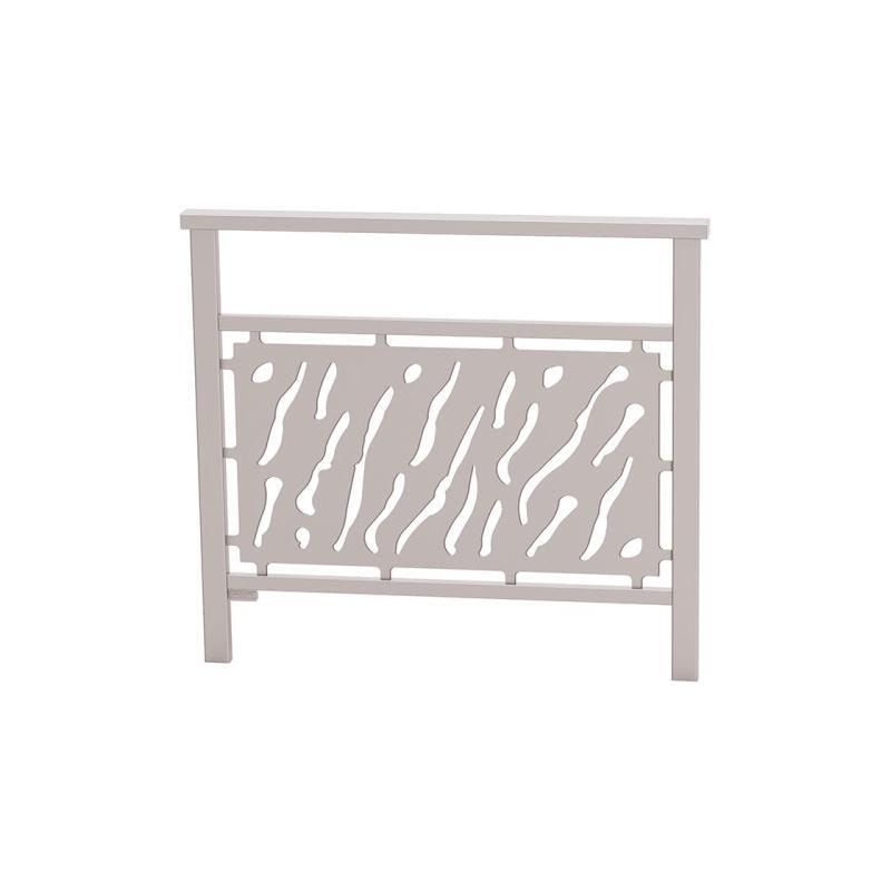 Geländer gestanztes Blech, 900 x 1.000 mm, Farbe enzianblau, eckiger Handlauf, Außengeländer, Systemgeländer