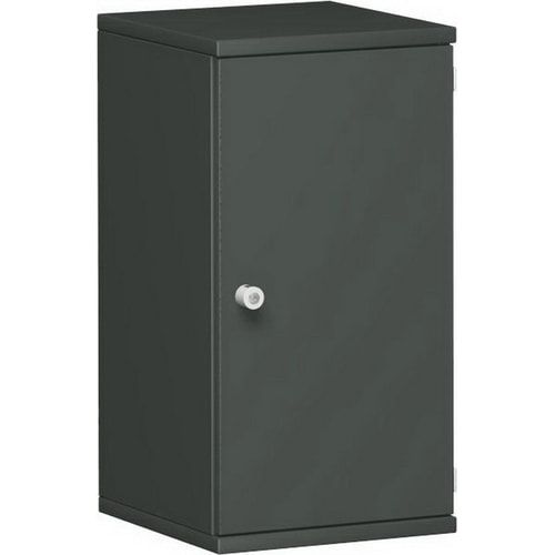 Flügeltürenschrank, Holztüren, Schloßseite links, 2 Ordnerhöhen, 1 Einlegeboden, 768 x 600 x 425 mm (HxBxT), Frontfarbe Ahorn, Korpusfarbe Ahorn