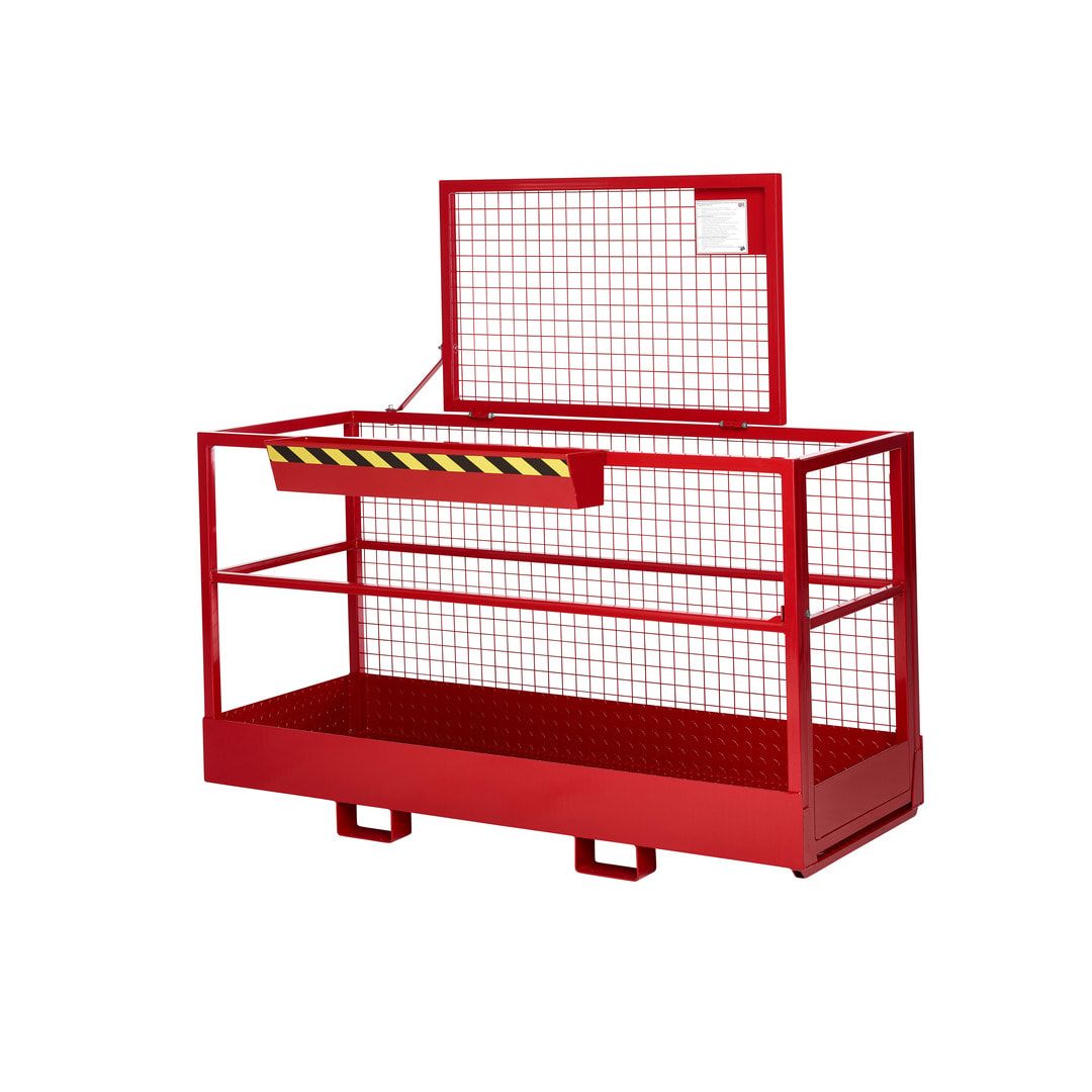 Arbeitsbühne für Stapler und Frontlader - Arbeitskorb - Montagebühne - Extra breit - Traglast 300 kg - 1.910 x 2.000 x 800 mm (HxBxT) - anthrazitgrau