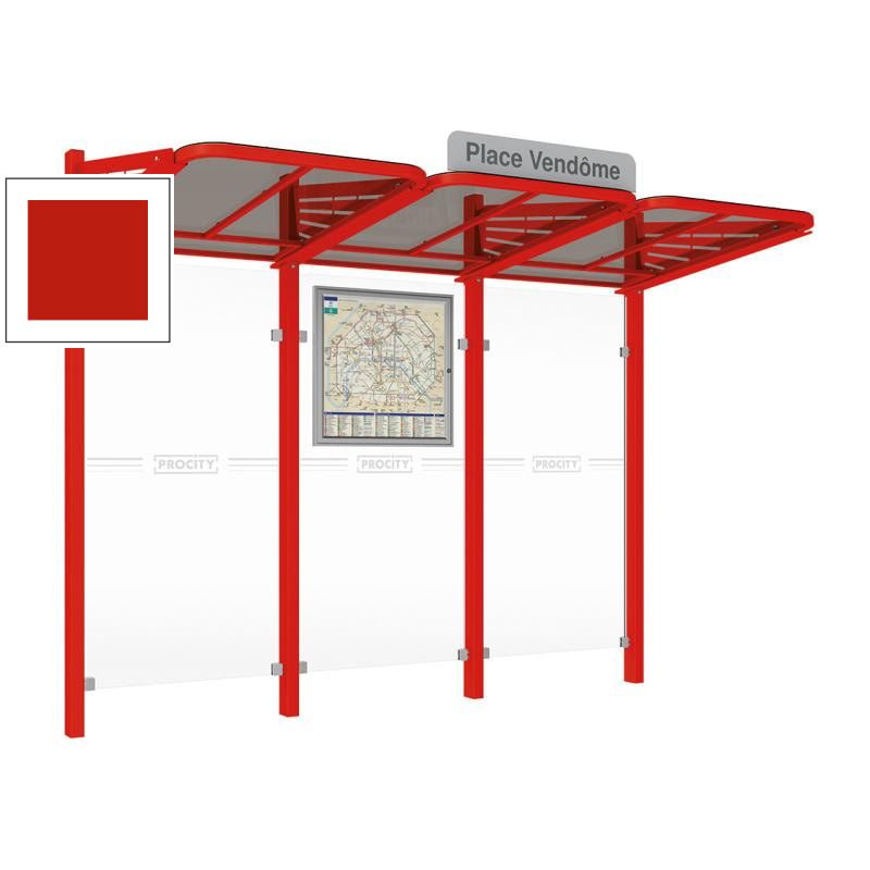 Buswartehalle - Unterstand - modular - Fahrplankasten - Haltestellenschild - 2.200 x 3.000 x 1.500 mm (HxBxT) - enzianblau