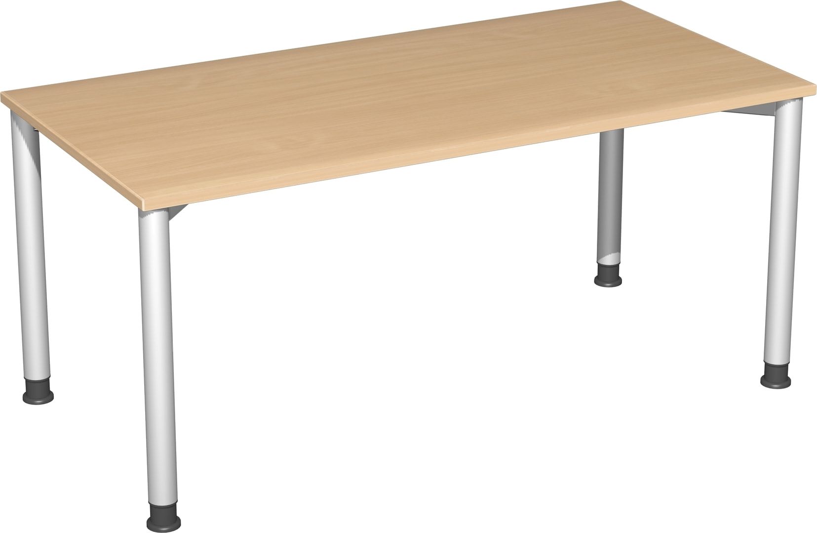 Schreibtisch - 4-Fuß Flex - Bürotisch - Höhe 680-800 mm - 1.200 x 600 mm (BxT) - Gestell anthrazit - Ahorn