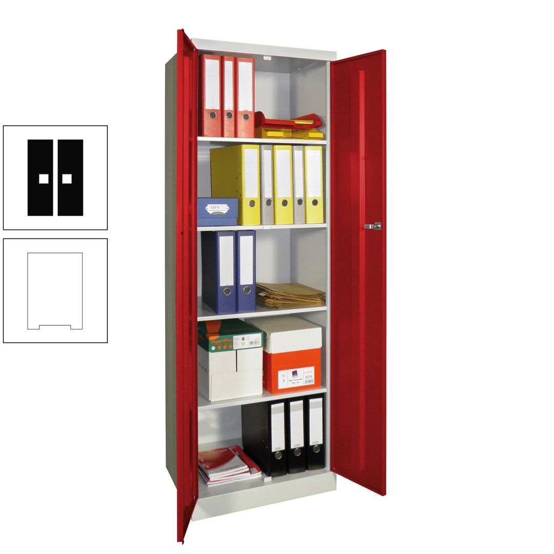 Aktenschrank - Sockel - 4 Böden - 1.800x600x500 mm (HxBxT) - Zylinderschloss - anthrazitgrau