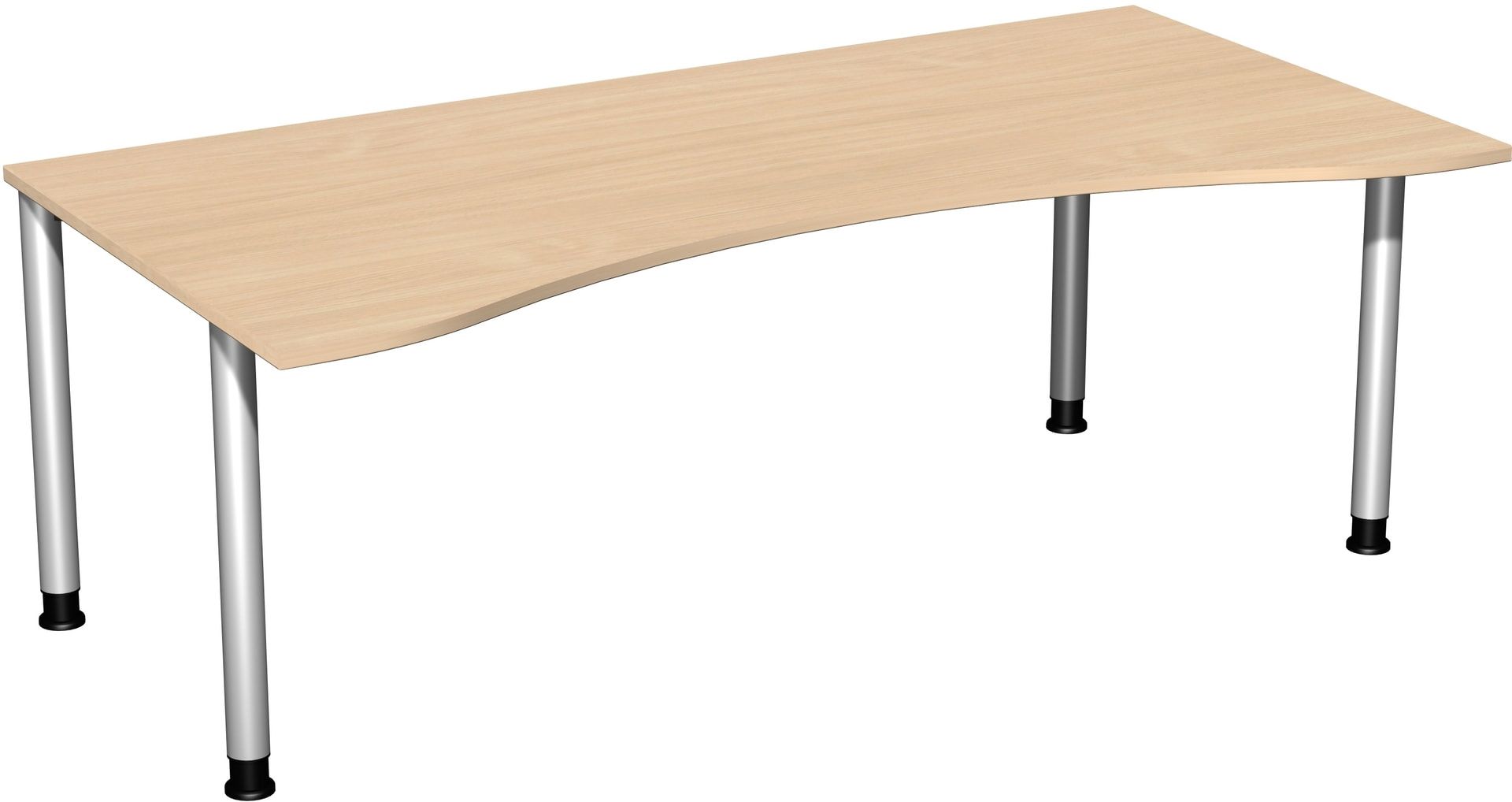 Ergo-Schreibtisch - 4-Fuß Flex - Bürotisch - Höhe 680-800 mm - 1.600 x 1.000 mm (BxT) - Gestell anthrazit - Ahorn