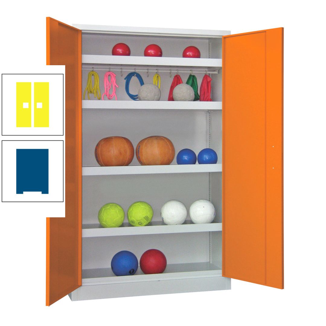 Ballschrank - Vollblechtüren - 4 Böden - 1 Hakenleiste - 1.950x1.200x500 mm (HxBxT) - anthrazitgrau